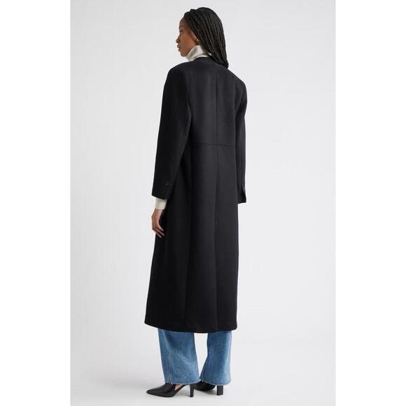 New Nordstrom One-Button Long Wool Coat In Black Size L $299 - Picture 3 of 13